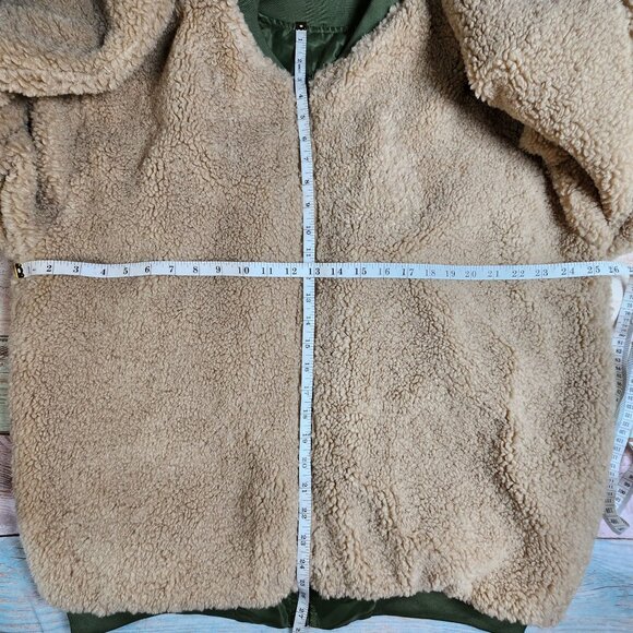 Forever 21 Reversible Olive Green Bomber Jacket Size M - Picture 11 of 13